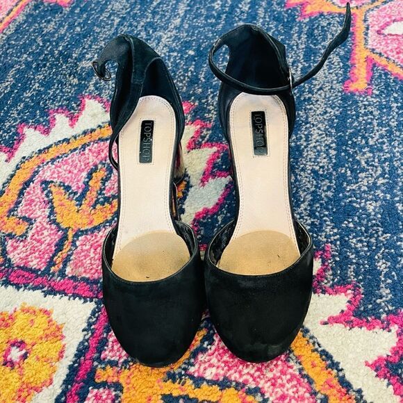 EUC Topshop Black Round Toe Mary Jane Heels 8 - Picture 1 of 4